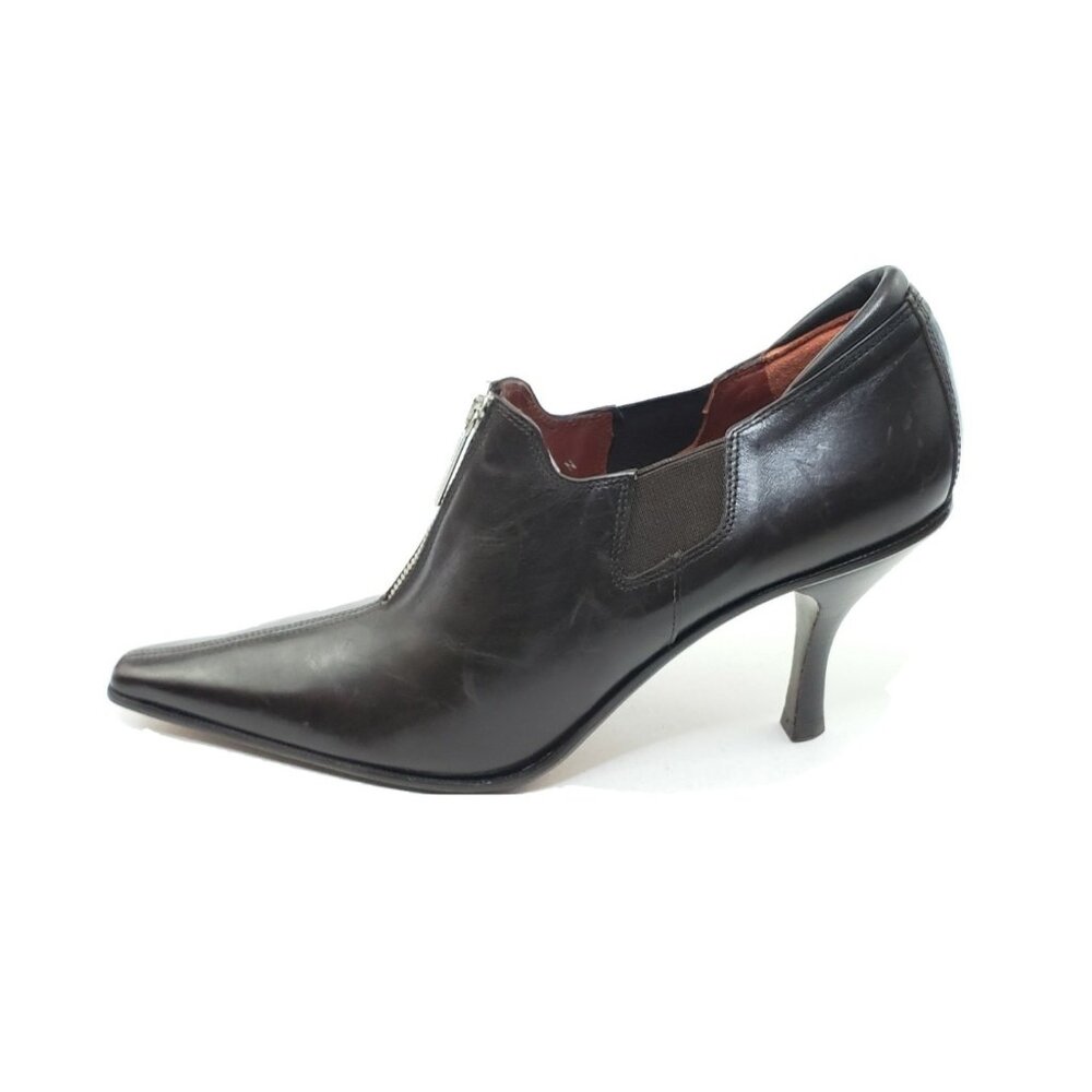 Donald J Pliner Mints4 Women’s Heeled Bootie Brown Leather Zip Size 10 N